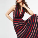 GRECERELLE 2026 Women Summer Round Neck Casual Loose Split Wrinkle-Free Midi Dress with Pockets (XS-3XL)